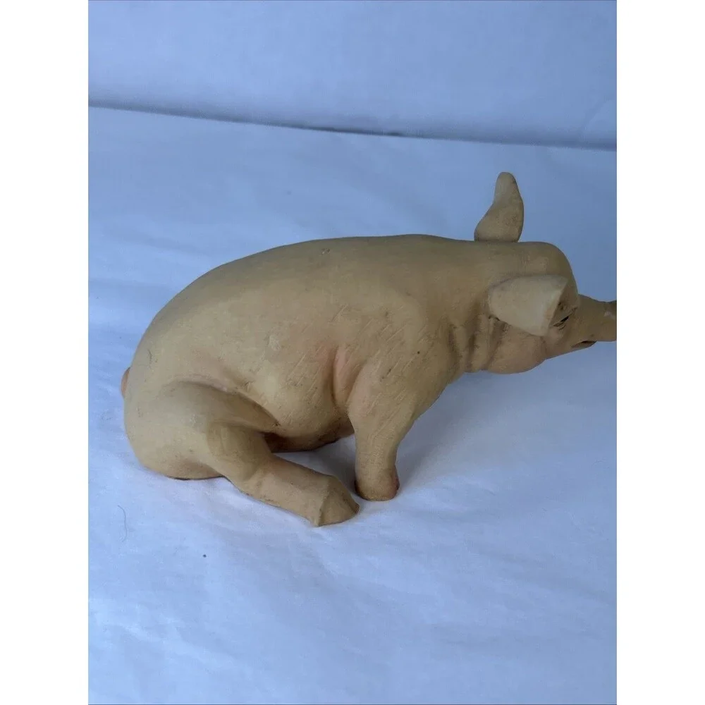 PINK Pig Figurine Resin? Detailed Country Cottage Farmhouse Animal Pet Farm